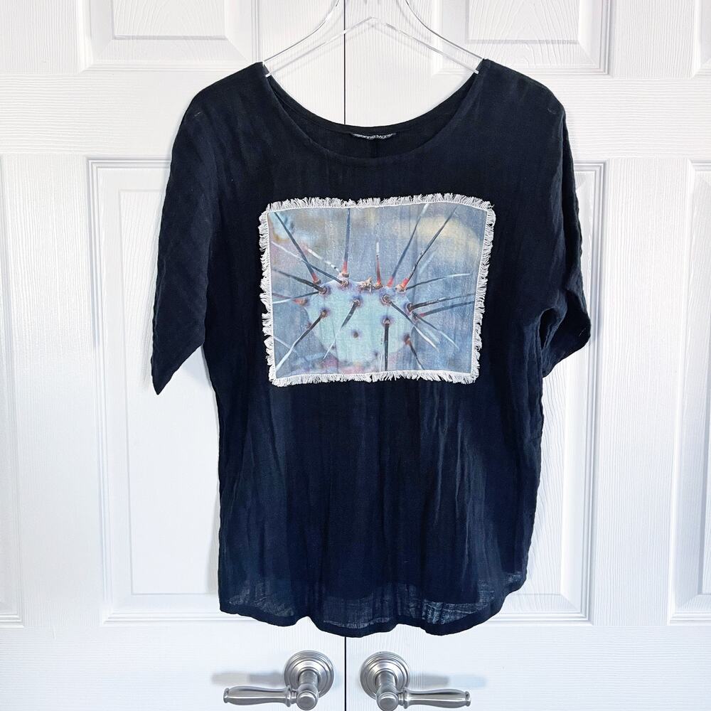 Jeanne Marie Prickly Cactus Guazey Art to Wear Top